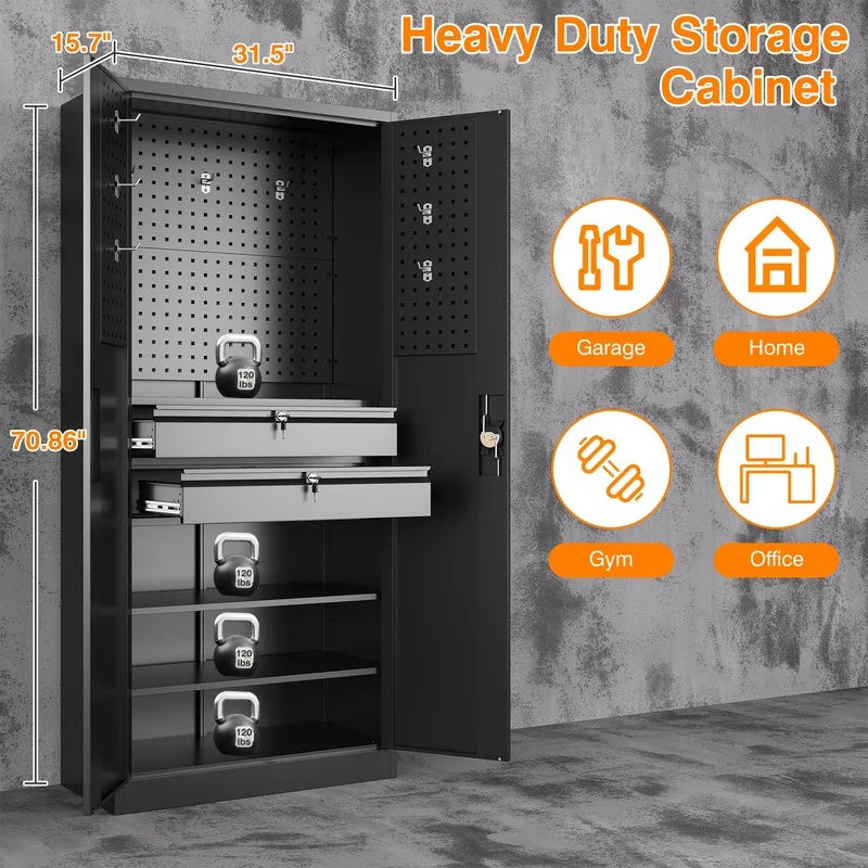 Metal Storage Cabinet with Pegboard Z666959