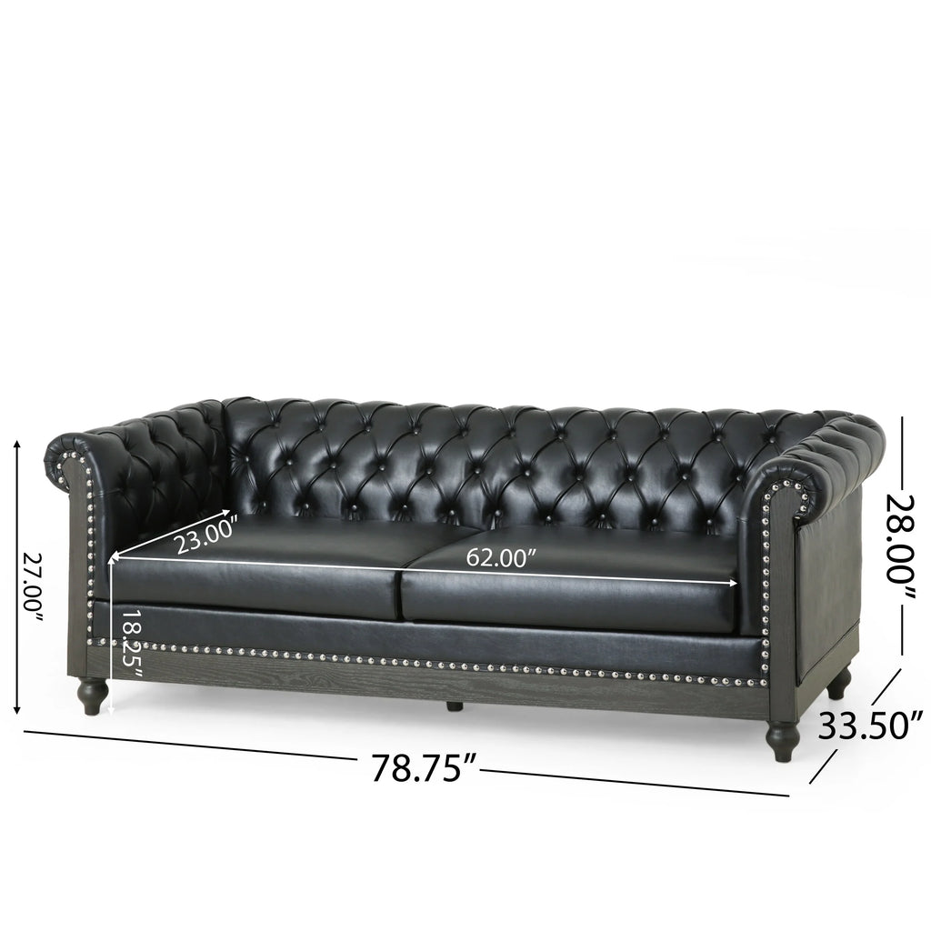 Faux Leather Chesterfield Sofa M54437