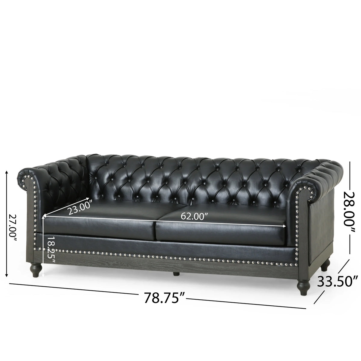 Faux Leather Chesterfield Sofa M54437