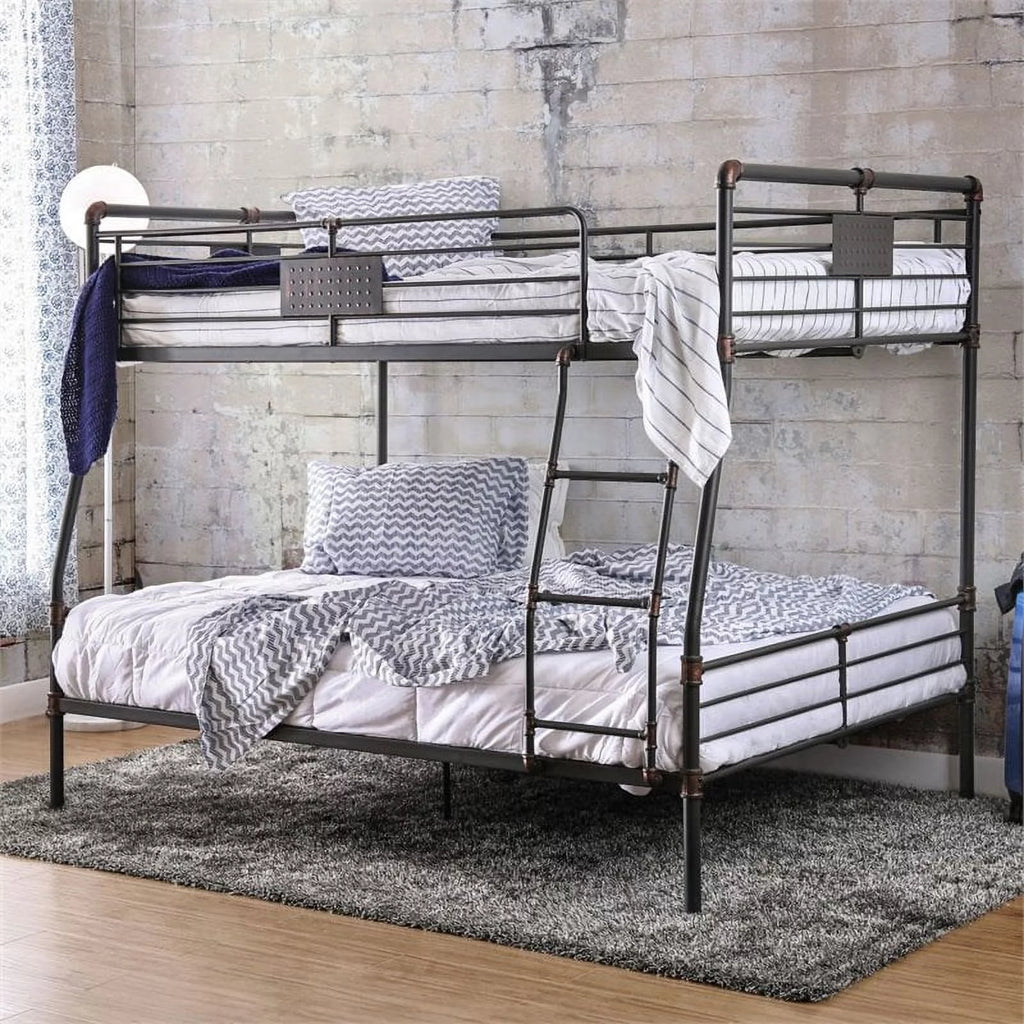 Full Over Queen Bunk Bed Antique Black U8351