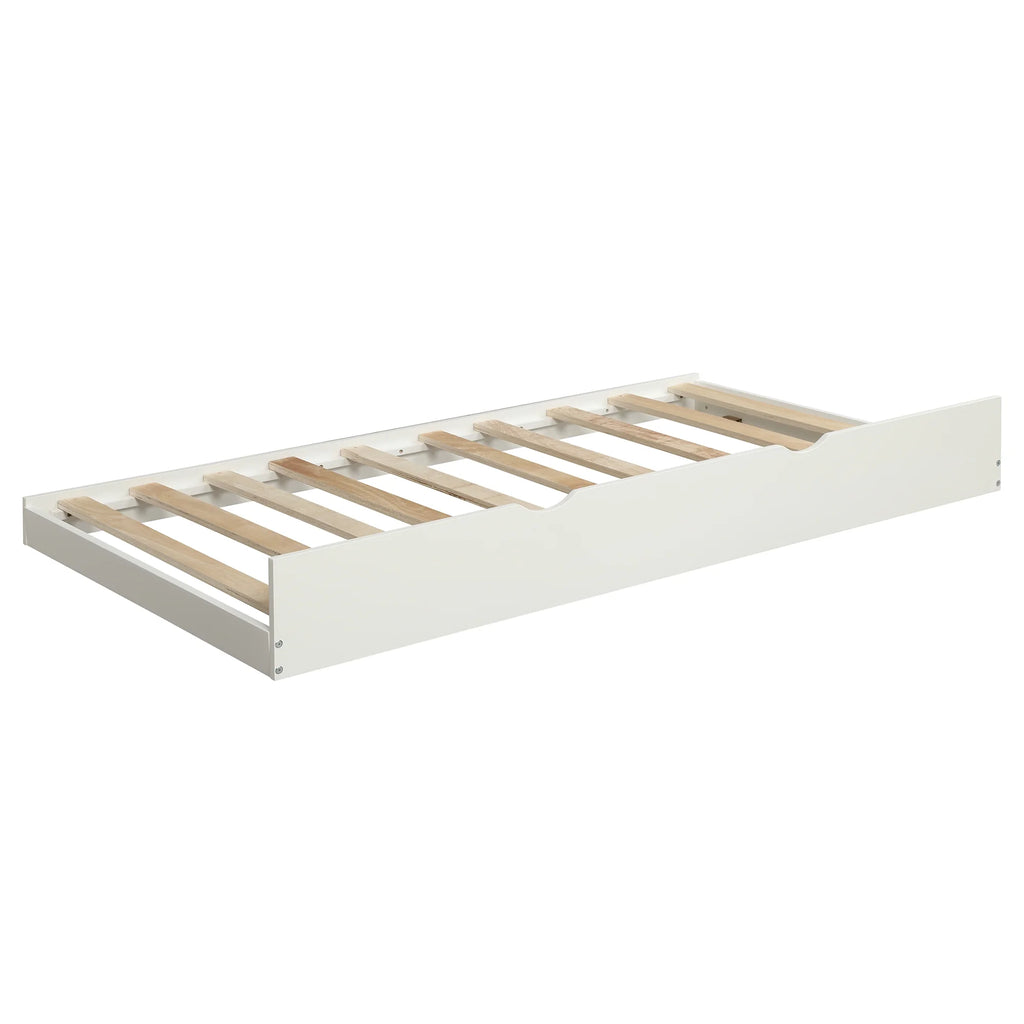 Solid Wood Daybed with Trundle White Q786941