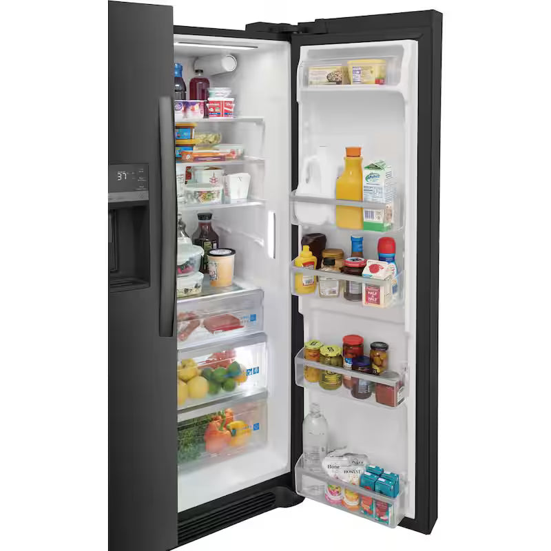 36 in. Black Stainless Steel Side by Side Refrigerator Q284514