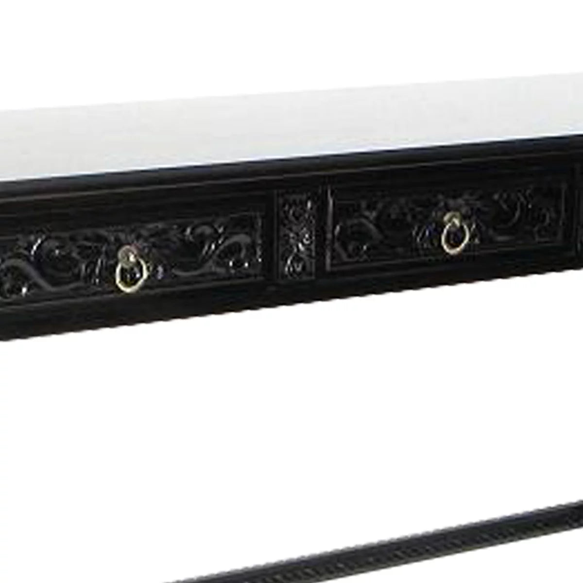 Black Wooden Console Table with Turned Legs Z320862