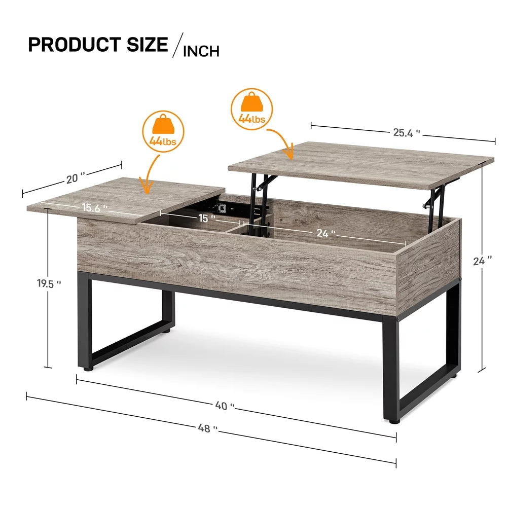 Rustic Gray Wood Lift Top Coffee Table M361