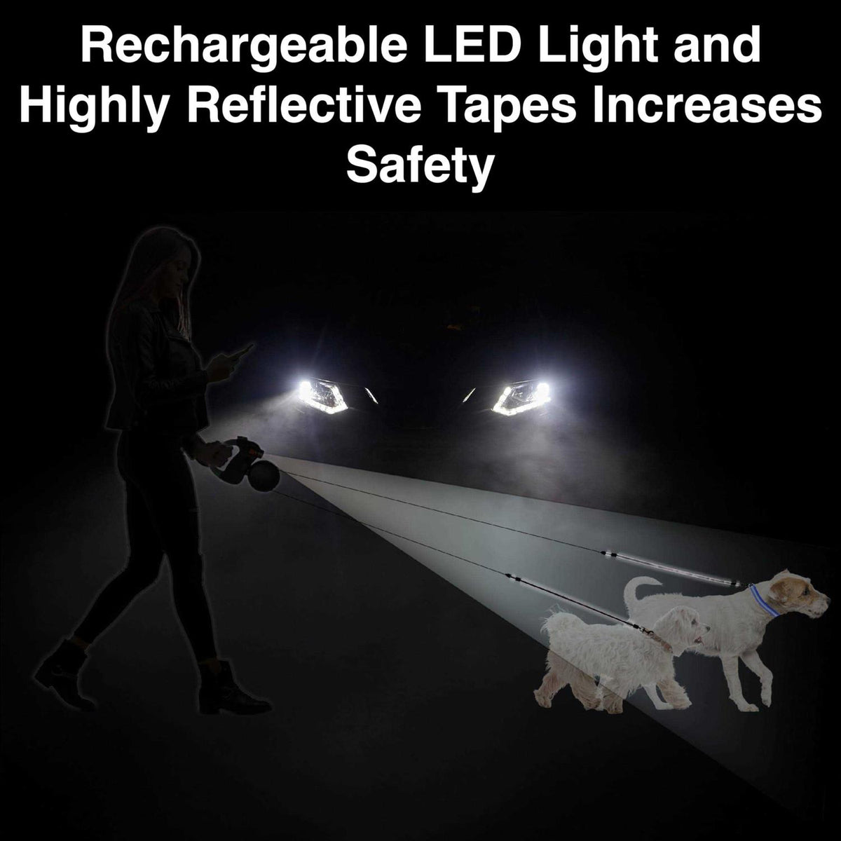 Retractable Leash with Light 360 Coupler G3443