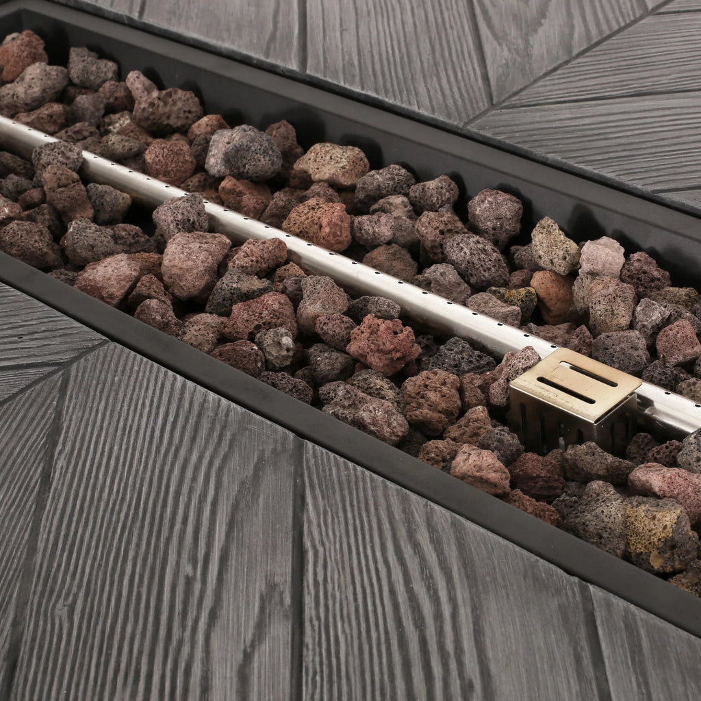 Lightweight Concrete Outdoor Fire Pit Dining Table 40,000 BTU V833