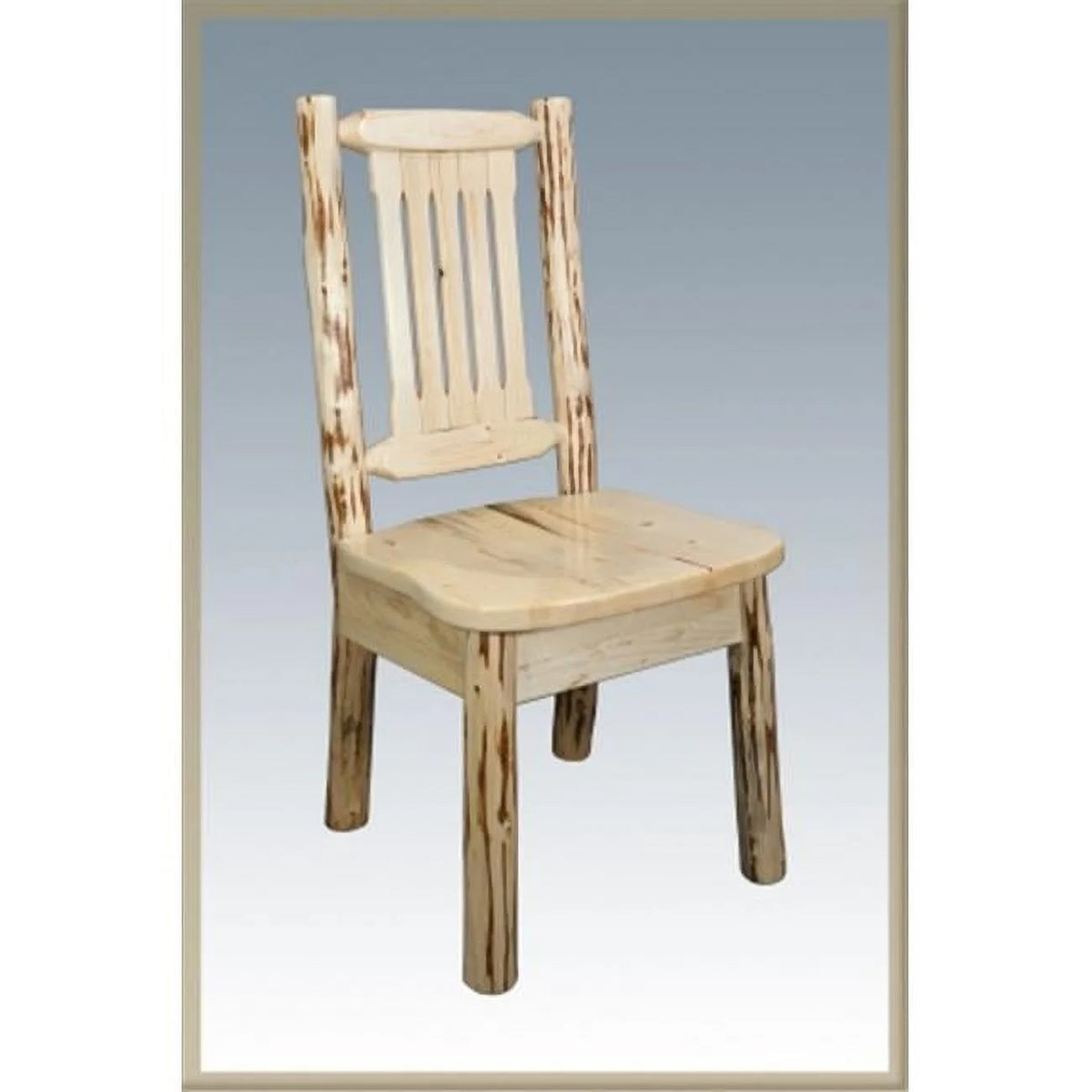 Wood Side Chair with Wooden Seat in Natural O968795