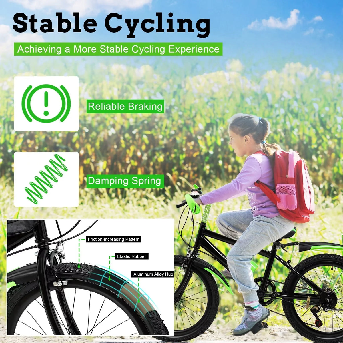 20 in 7 Speeds High Carbon Steel Kids Bike W89315