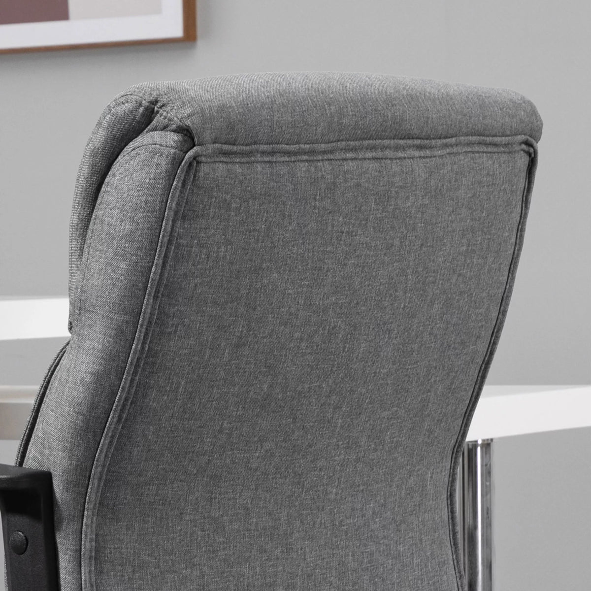 Height Adjustable Linen Fabric Desk Task Chair with 360° Swivel Wheels G480010