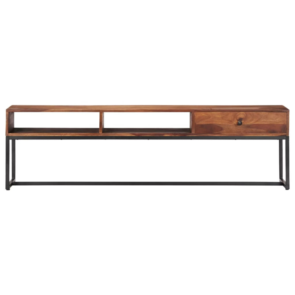 Sheesham Wood TV Stand with Storage Drawer and 2 Open Compartments G28686