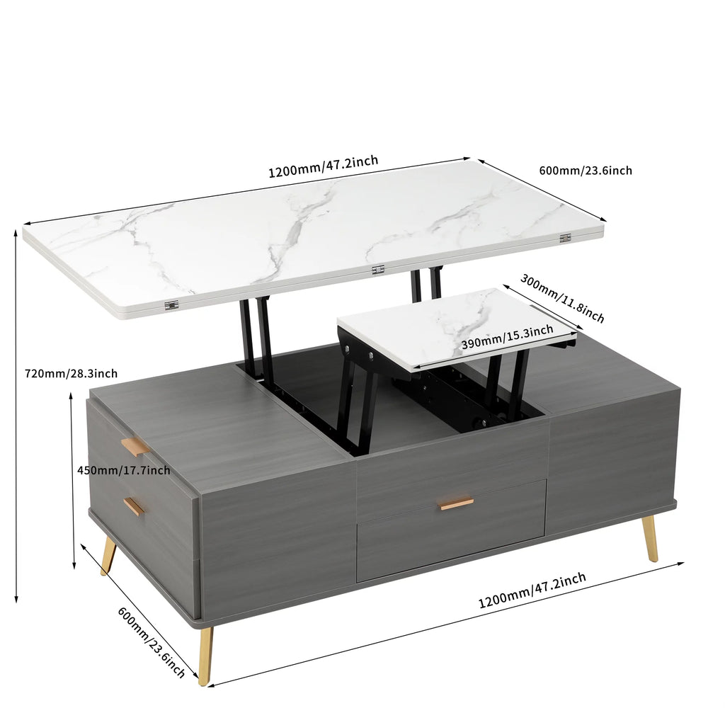 Double Lift Top Coffee Table with 4 Drawers U215274