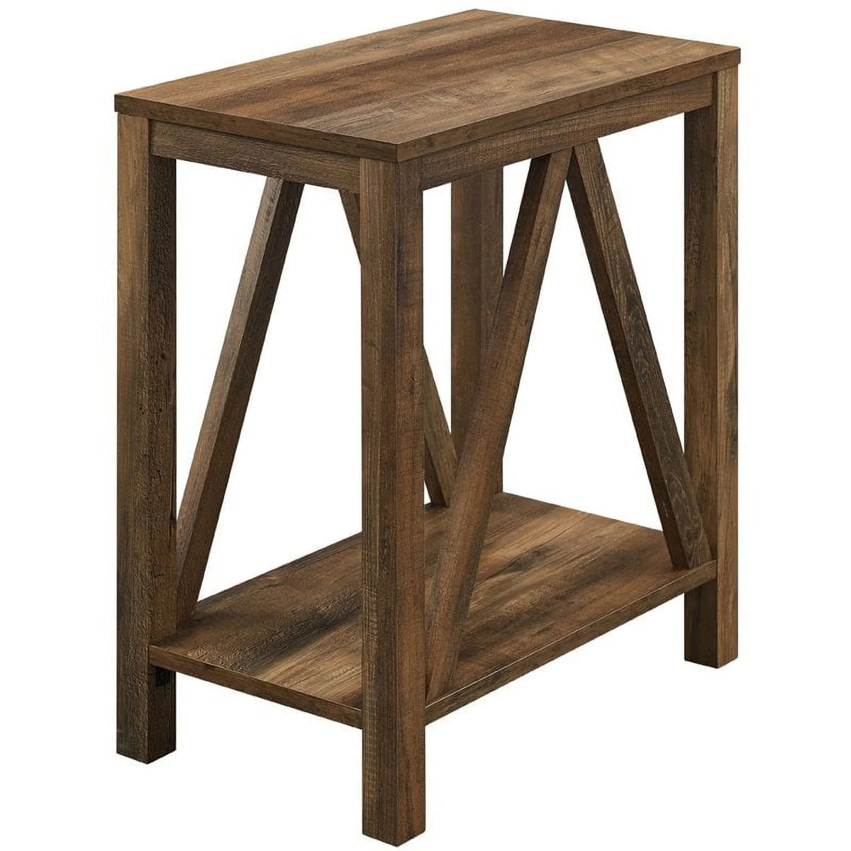 Rustic Oak Narrow End Table Set of 2 O7287
