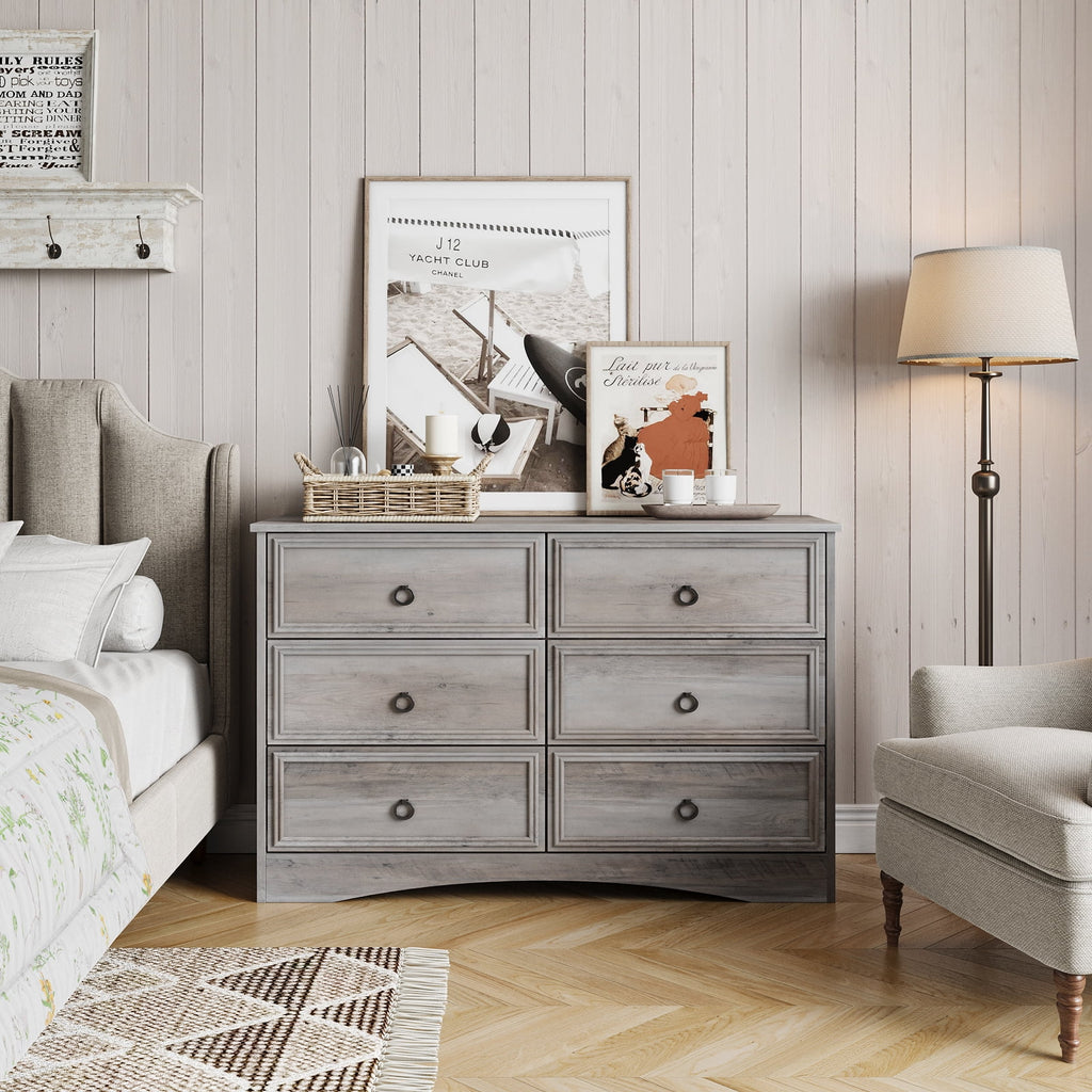 6 Drawer Wood Dresser B1069