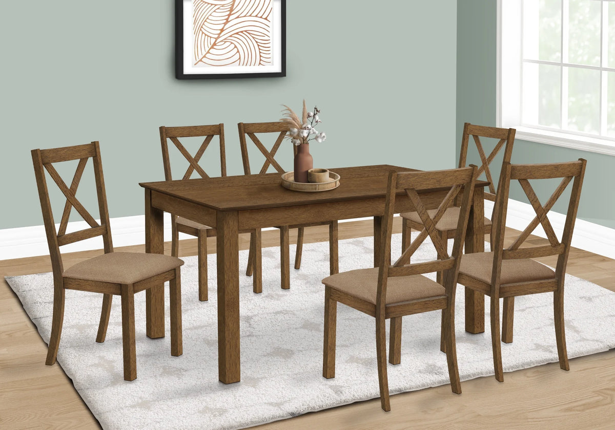 60" Rectangular Brown Wood Dining Table J2300