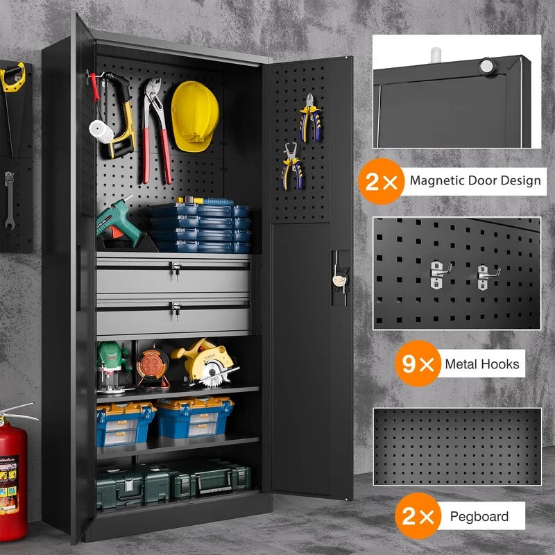 Metal Storage Cabinet with Pegboard Z666959