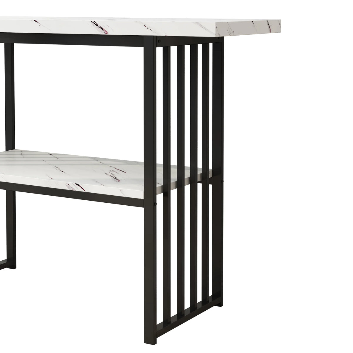 Black & White 42-Inch Console Table with Metal Legs I8388
