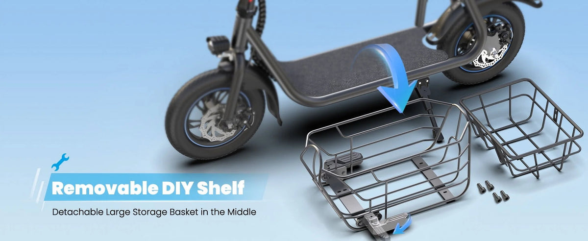 450W Electric Scooter with Seat and Basket J6645
