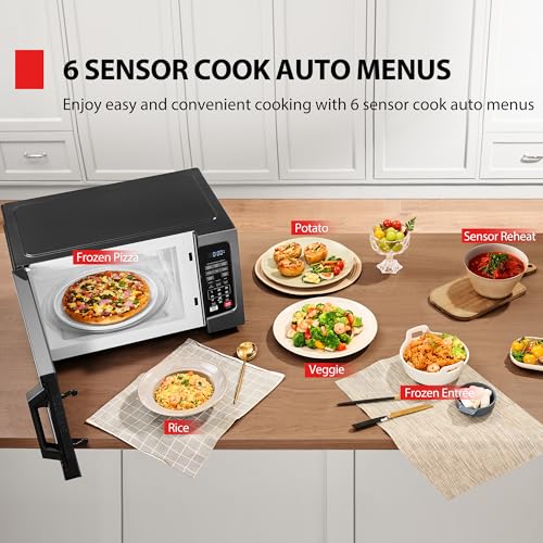 1000W 1.2 Cu Ft Black Countertop Microwave Oven J686