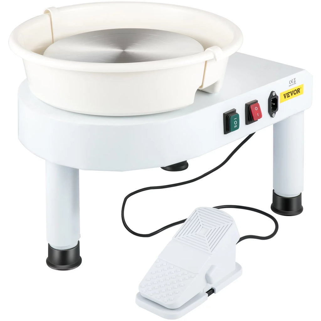 11in Ceramic Pottery Wheel with Foot Pedal and Detachable Basin C980