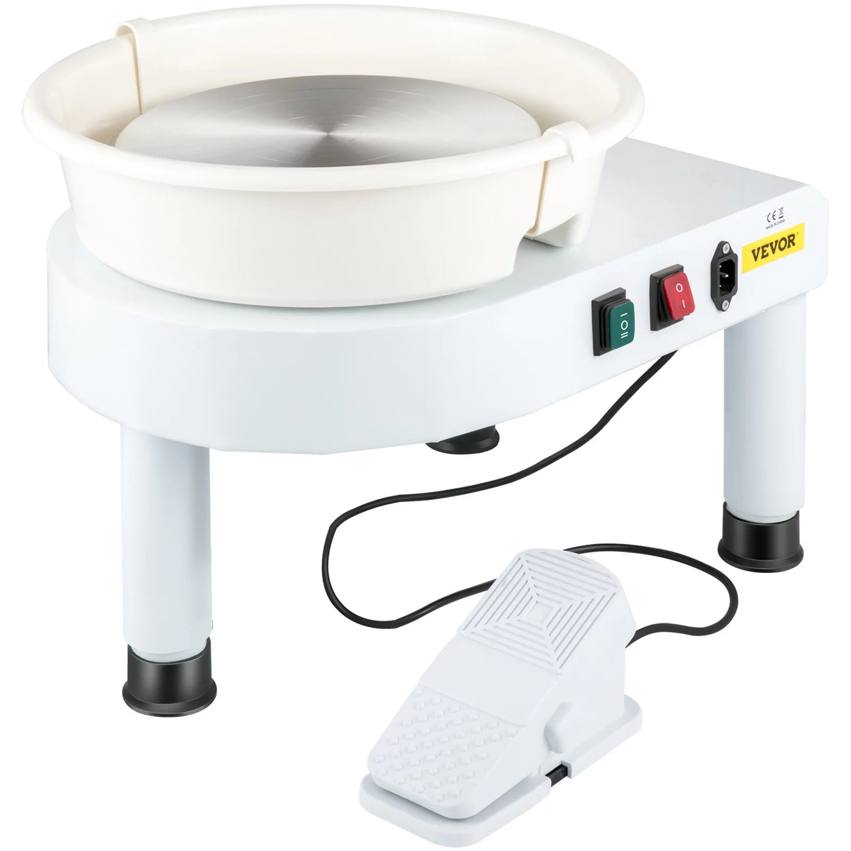 11in Ceramic Pottery Wheel with Foot Pedal and Detachable Basin C980