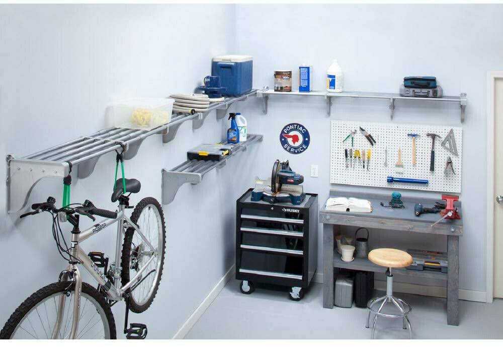 Expandable Garage Shelves 4 Pack Silver A6103