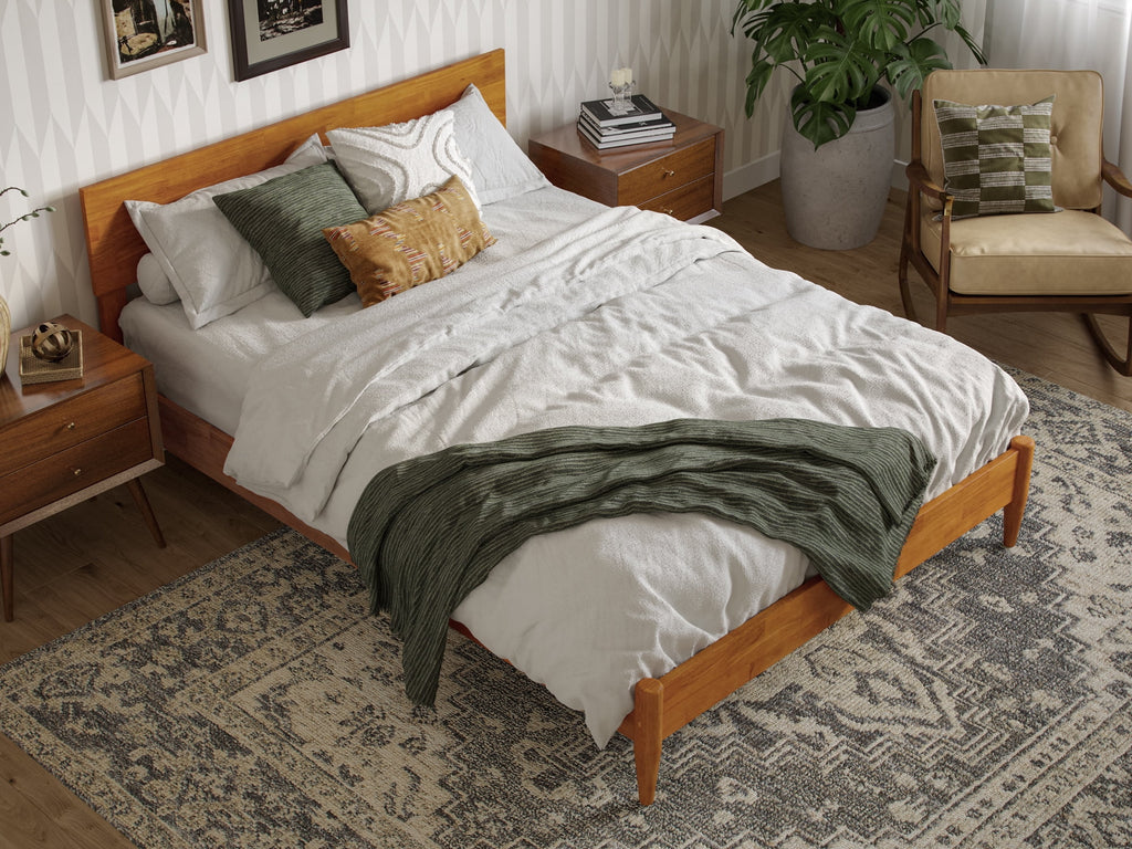 Solid Wood Low Profile Platform Bed V9072
