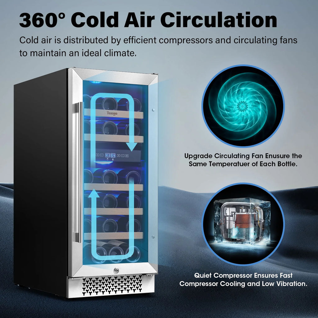 15 Bottle Dual Zone Wine Cooler Refrigerator S51098