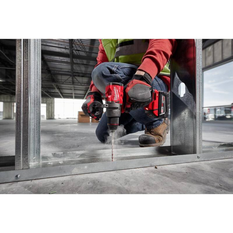 18V Lithium-Ion Brushless Cordless 1/2 in. Hammer Drill Driver Kit with Two 5.0 Ah Batteries J437405