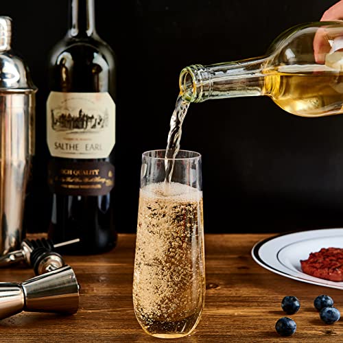 24 Pack 9 Oz Gold Rim Shatterproof Champagne Flutes Q1281