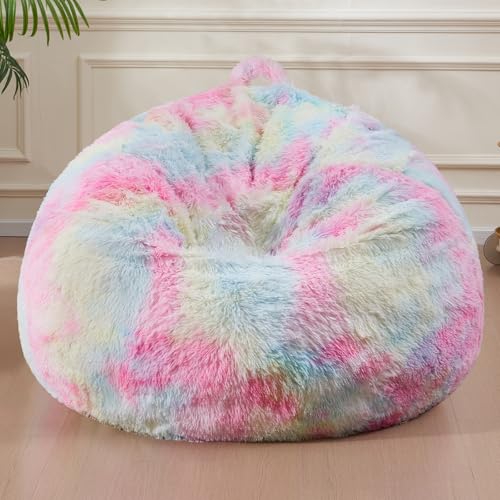 Waterproof Faux Fur 5FT Round Bean Bag Chair Cover with Pocket M6462