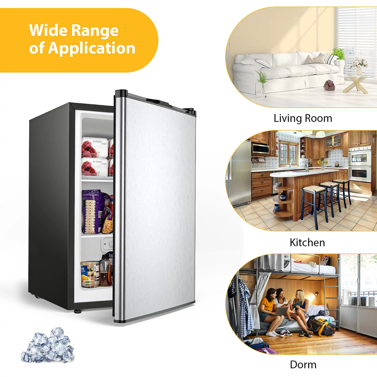 3 cu.ft. Compact Upright Freezer with Stainless Steel Door G710