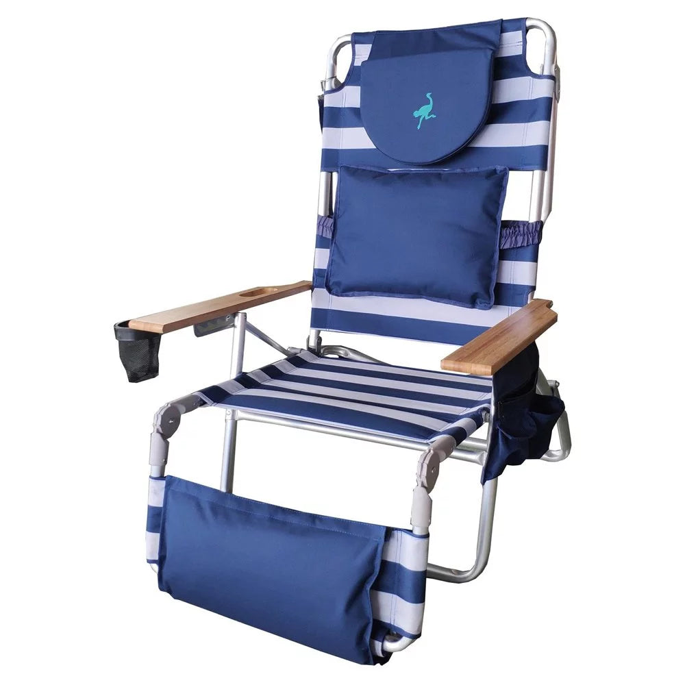 Blue 2 Pack Outdoor Reclining Beach Chair H756