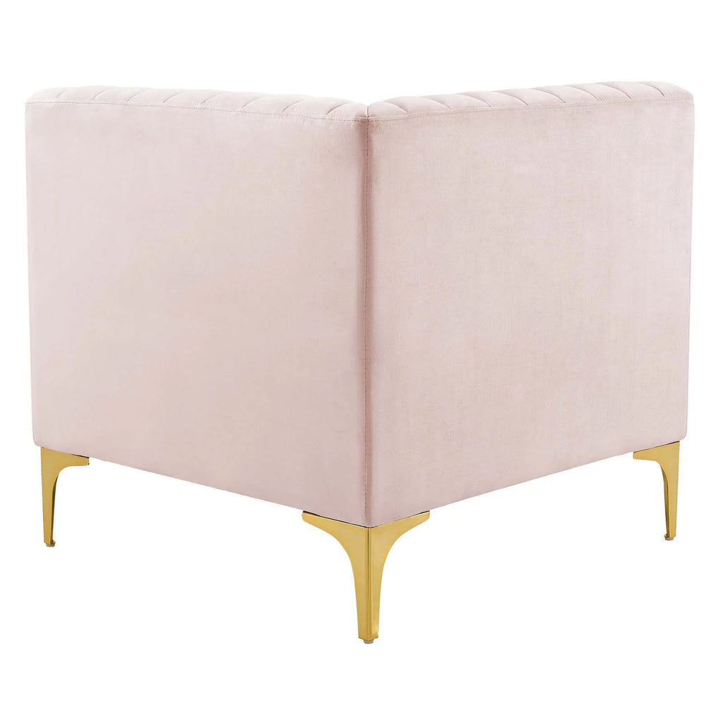 Pink Velvet 6-Piece Sectional Sofa V1312