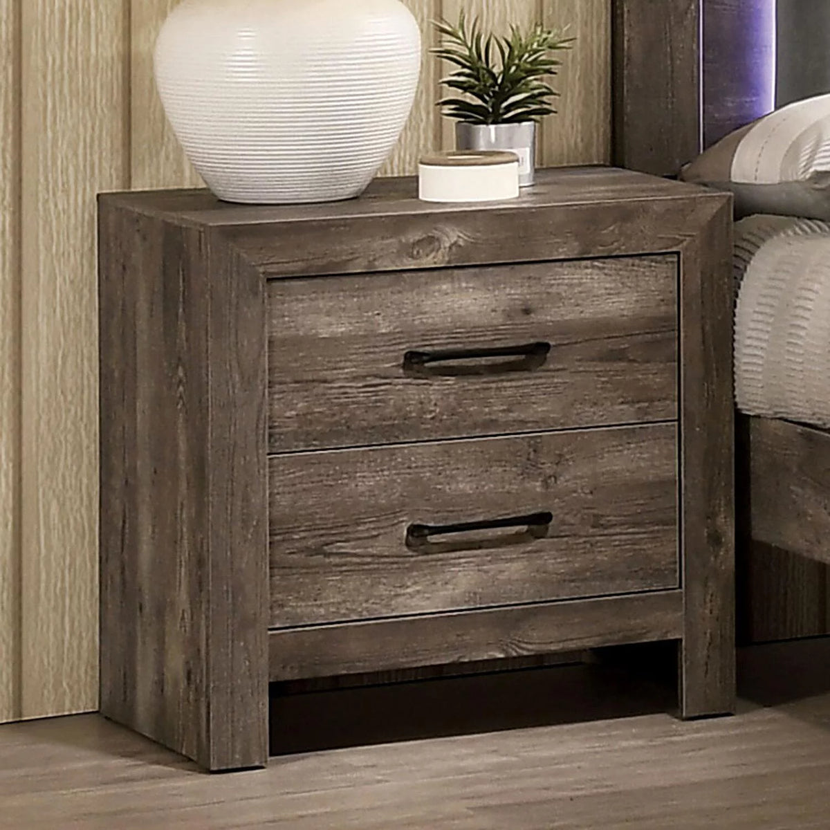 Natural Tone Wood Queen Bedroom Set 5pcs T91268