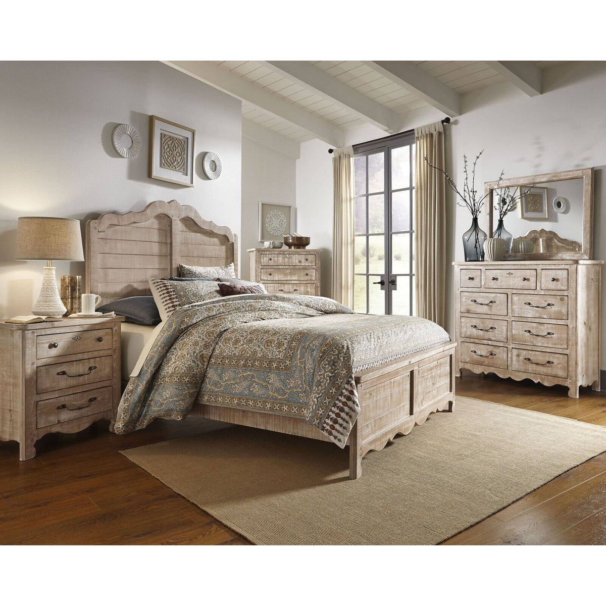 King Wood Headboard in Chalk White M2074