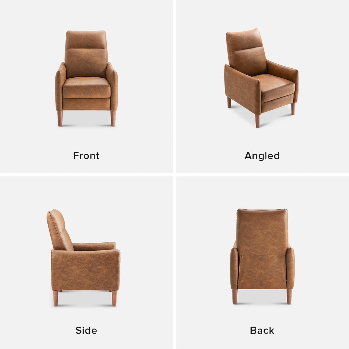 Pecan Brown Faux Leather Recliner P811222