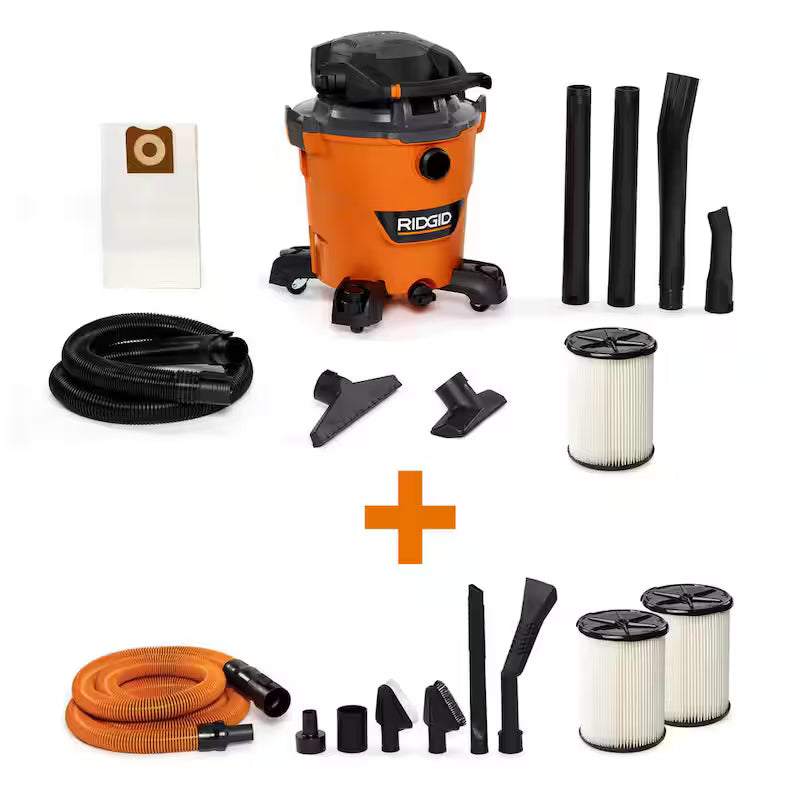 12 Gallon 6.0 Peak HP Wet/Dry Shop Vacuum with Detachable Blower M8882