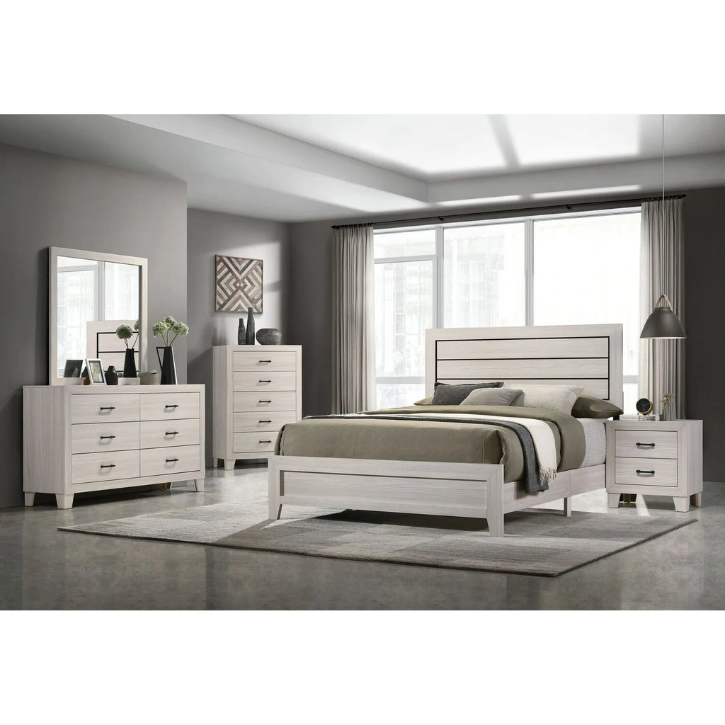 Gray 6 Drawer Wood Dresser with Mirror I361065