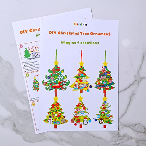 24 Sets Christmas Tree Ornaments DIY Craft Kits Foam Stickers Y493