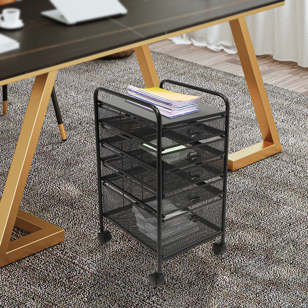 5 Drawer Black File Cabinet M54491