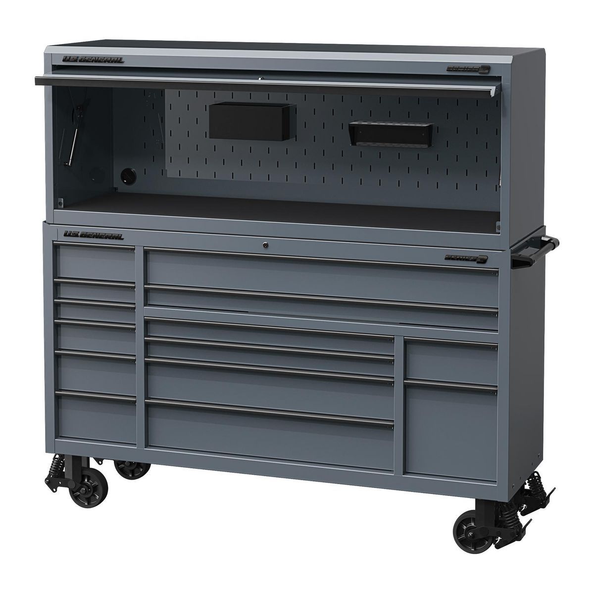 72 in. x 22 in. Triple-Bank Roll Cab, Slate Gray I647272