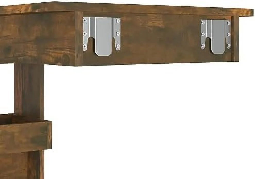 Brown Oak Engineered Wood Dining Table V81832