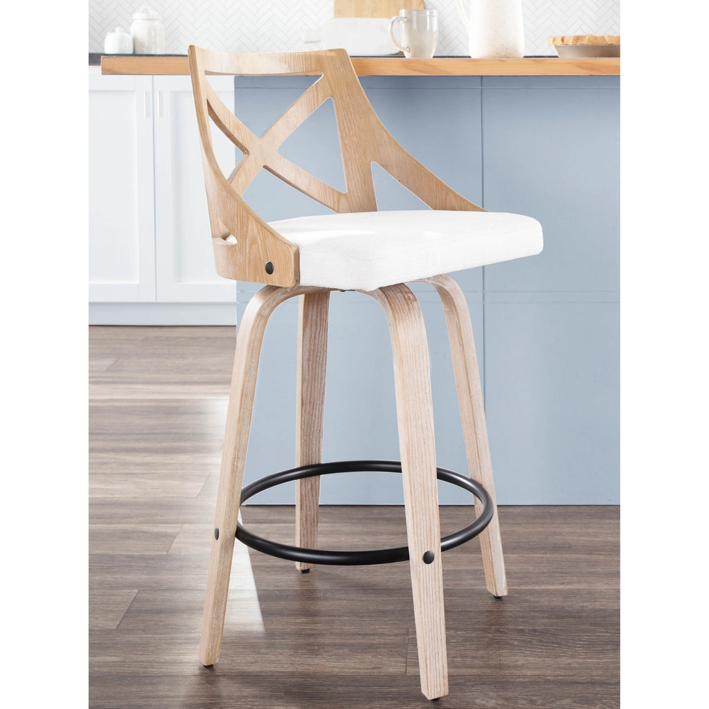 26" Fixed-Height Counter Stool with Bent Wood Legs, Set of 2 E2819