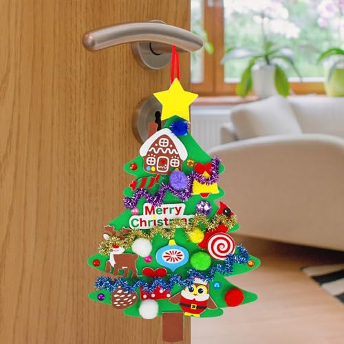 24 Sets Christmas Tree Ornaments DIY Craft Kits Foam Stickers Y493