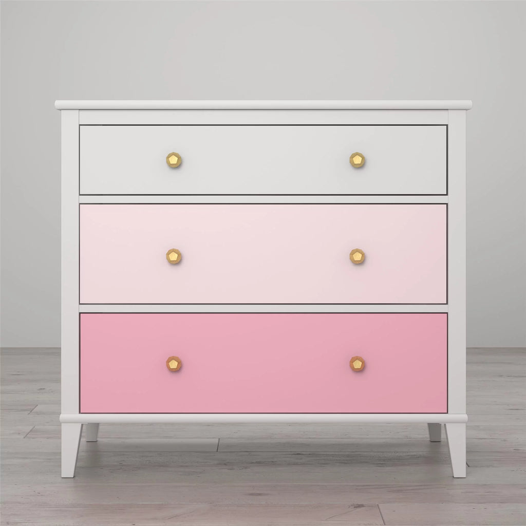 White 3 Drawer Dresser P642