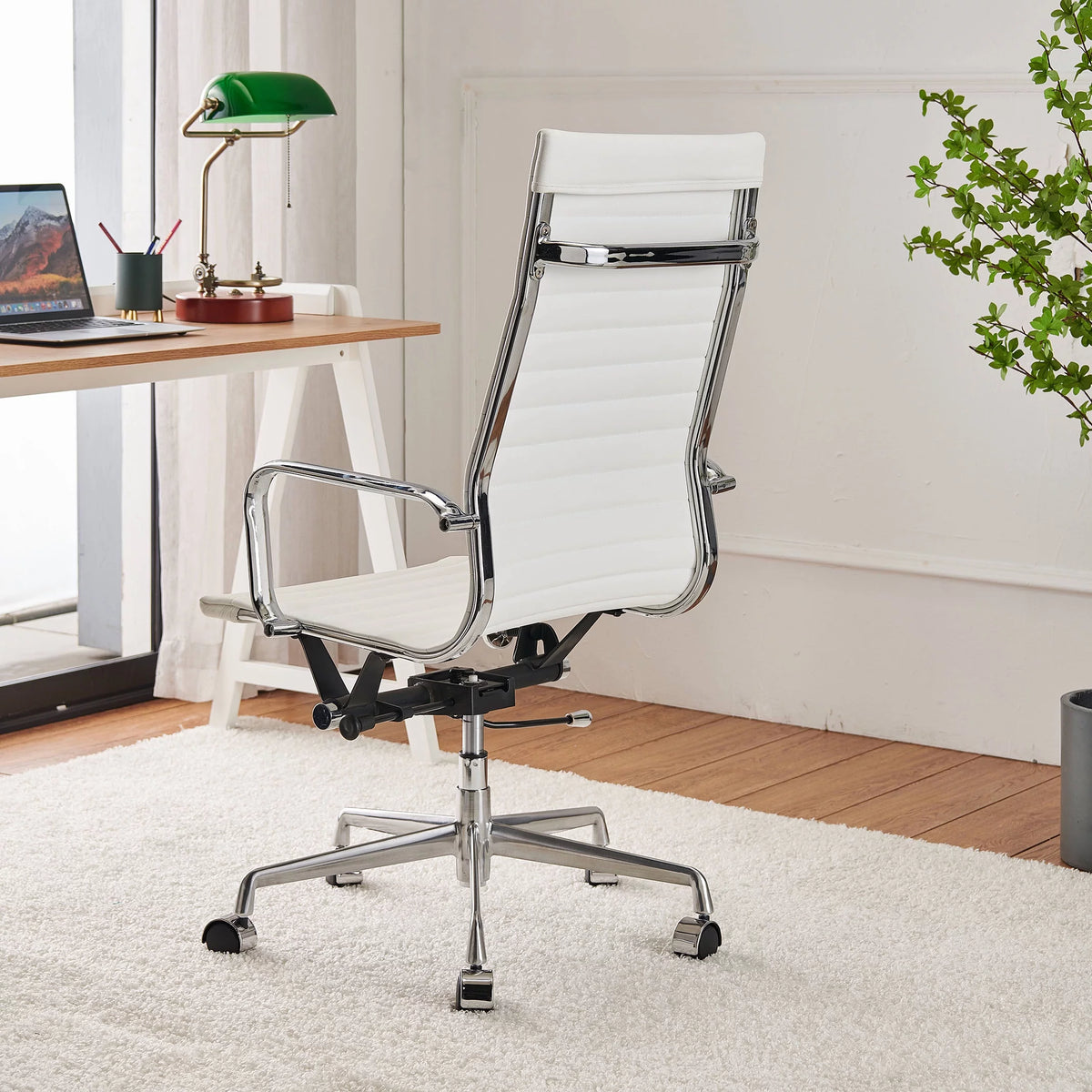 Black Adjustable Vegan Leather Executive Office Chair P515504