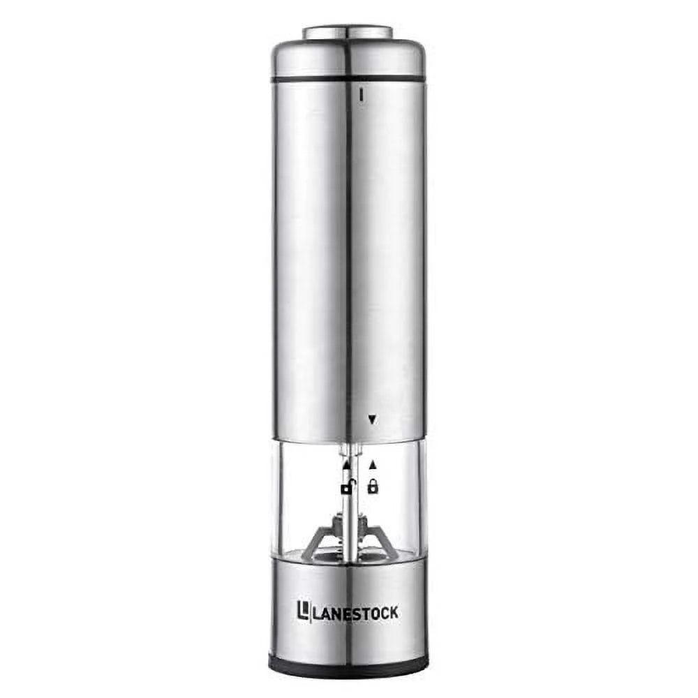 Battery Operated Stainless Steel Salt and Pepper Grinder Set with Stand M80230