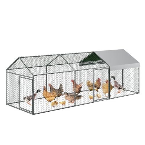 Large Metal Chicken Coop with Cover U173655