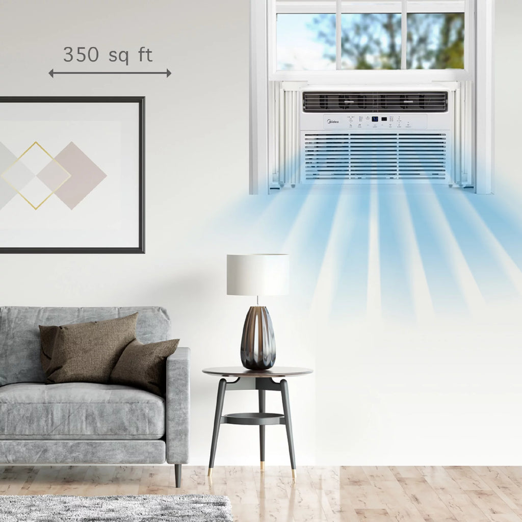 8,000 BTU 115V Smart Window Air Conditioner with Remote, Black K224