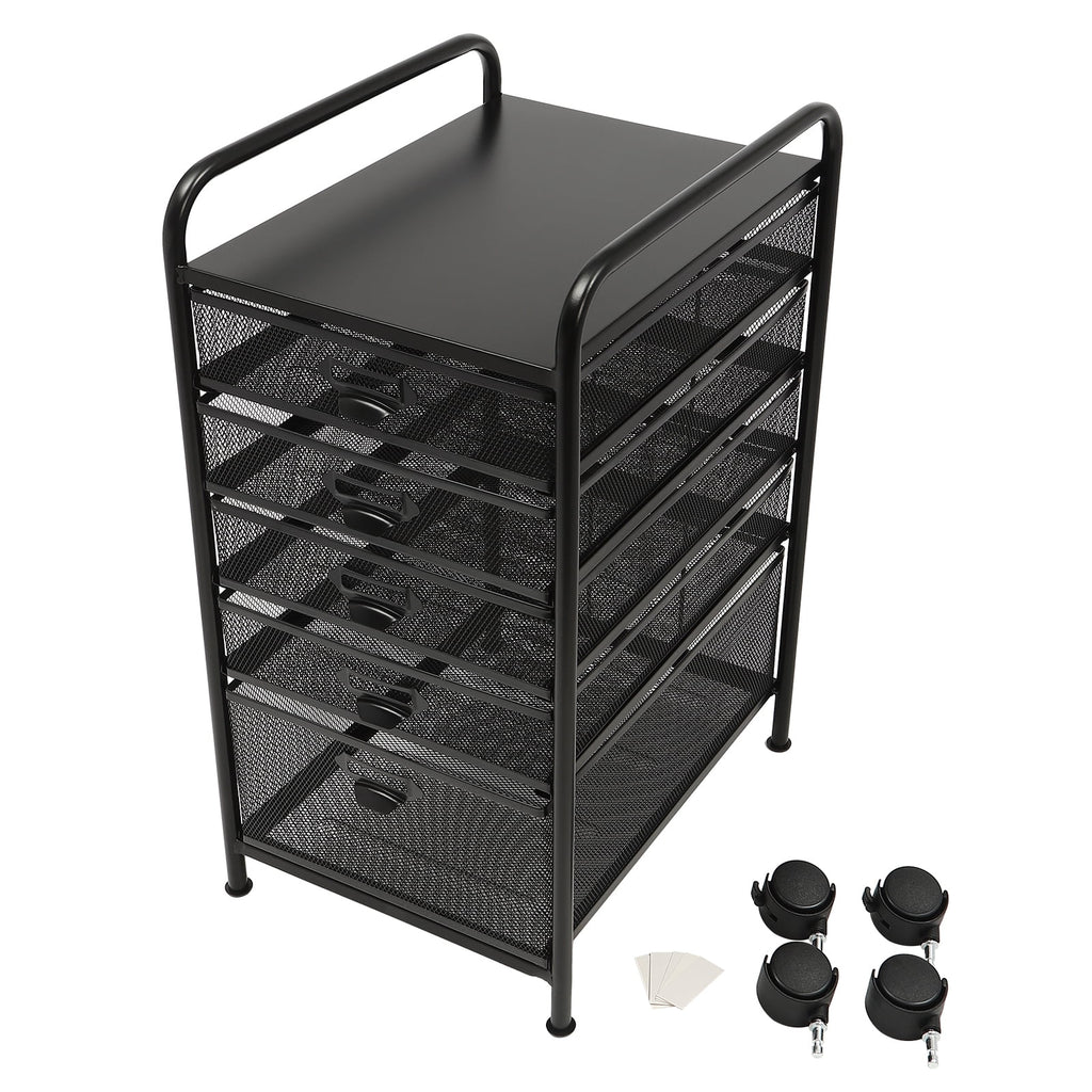 5 Drawer Black File Cabinet M54491